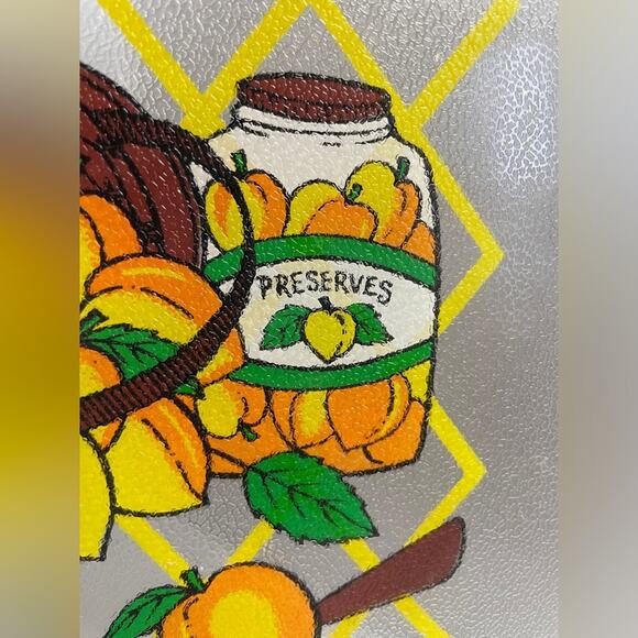 Retro Cutting‎ Board with Basket of Peaches & Preserves EUC - Picture 2 of 6